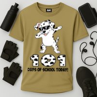 101 Days Of School Dabbing Dalmation Dog Teachers Cooling Performance Crew T-Shirt