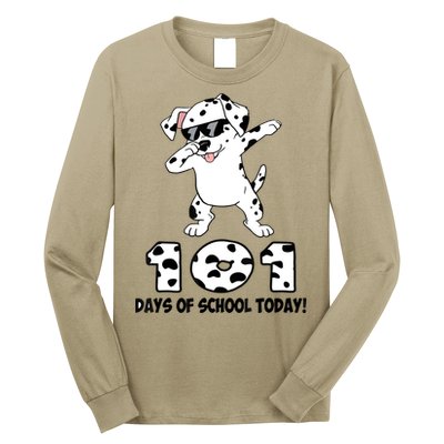 101 Days Of School Dabbing Dalmation Dog Teachers Long Sleeve Shirt