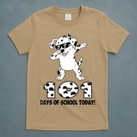101 Days Of School Dabbing Dalmation Dog Teachers T-Shirt
