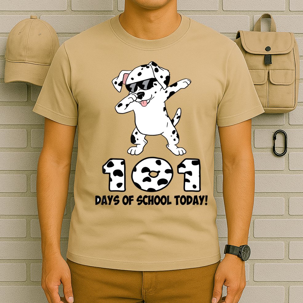101 Days Of School Dabbing Dalmation Dog Teachers T-Shirt