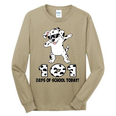 101 Days Of School Dabbing Dalmation Dog Teachers Tall Long Sleeve T-Shirt