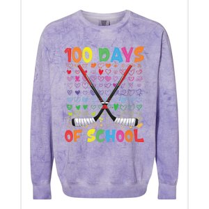 100 Days Of School Teacher Student Ice Hockey Gift Colorblast Crewneck Sweatshirt