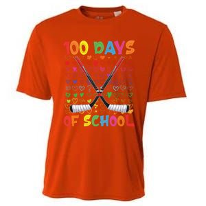 100 Days Of School Teacher Student Ice Hockey Gift Cooling Performance Crew T-Shirt