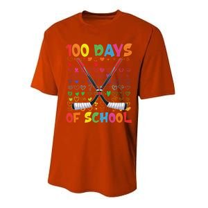 100 Days Of School Teacher Student Ice Hockey Gift Performance Sprint T-Shirt