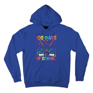 100 Days Of School Teacher Student Ice Hockey Gift Hoodie