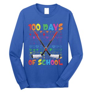 100 Days Of School Teacher Student Ice Hockey Gift Long Sleeve Shirt