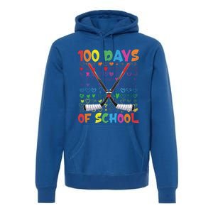 100 Days Of School Teacher Student Ice Hockey Gift Premium Hoodie