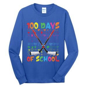 100 Days Of School Teacher Student Ice Hockey Gift Tall Long Sleeve T-Shirt