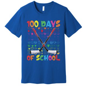 100 Days Of School Teacher Student Ice Hockey Gift Premium T-Shirt