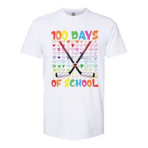 100 Days Of School Teacher Student Ice Hockey Gift Softstyle CVC T-Shirt