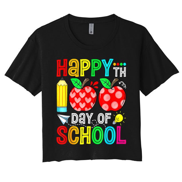 100th Day Of School Teachers Costume 100 Days Students Gift Women's Crop Top Tee