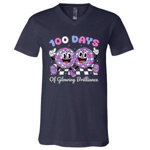 100 Days Of Glowing Brilliance 100th Day Of School Boy V-Neck T-Shirt