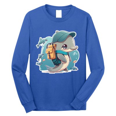 100 Days Of School Dolphin Smarter Gift Long Sleeve Shirt