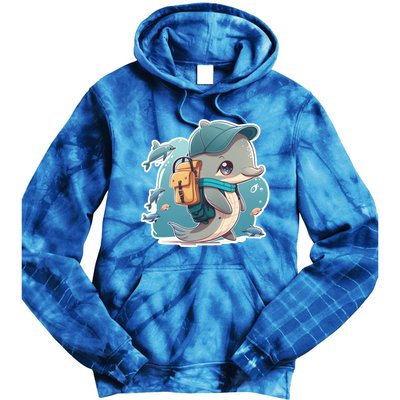 100 Days Of School Dolphin Smarter Gift Tie Dye Hoodie