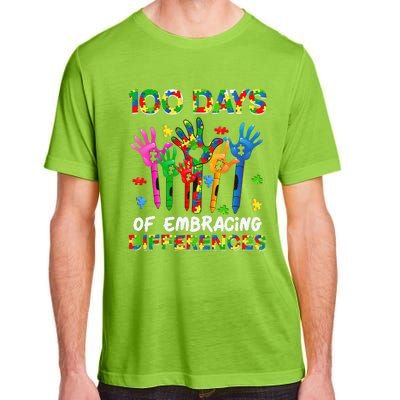 100 Days Of Embracing Differences Autism Awareness Teacher Adult ChromaSoft Performance T-Shirt