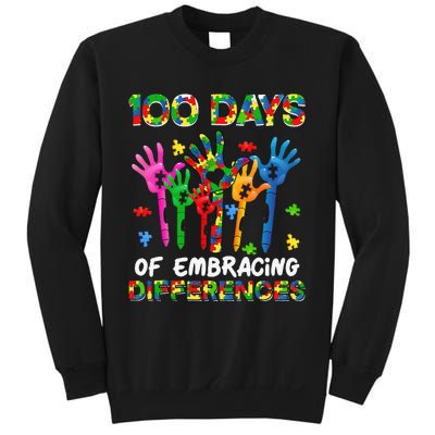 100 Days Of Embracing Differences Autism Awareness Teacher Sweatshirt