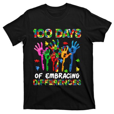 100 Days Of Embracing Differences Autism Awareness Teacher T-Shirt