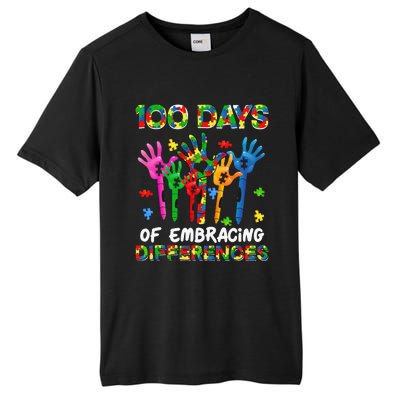 100 Days Of Embracing Differences Autism Awareness Teacher Tall Fusion ChromaSoft Performance T-Shirt