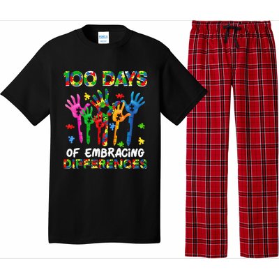 100 Days Of Embracing Differences Autism Awareness Teacher Pajama Set