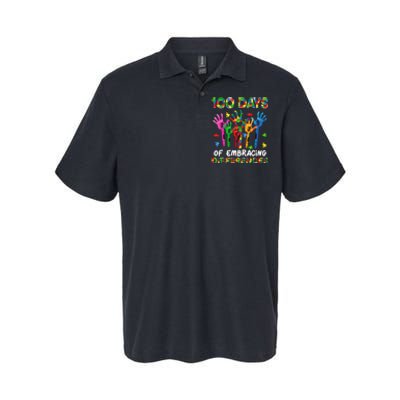 100 Days Of Embracing Differences Autism Awareness Teacher Softstyle Adult Sport Polo