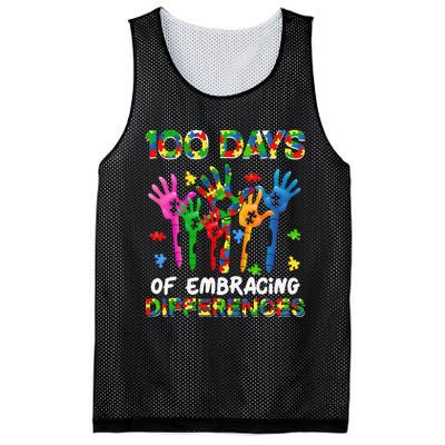 100 Days Of Embracing Differences Autism Awareness Teacher Mesh Reversible Basketball Jersey Tank