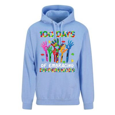 100 Days Of Embracing Differences Autism Awareness Teacher Unisex Surf Hoodie