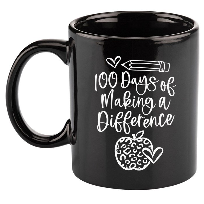 100 Days Of Making A Difference 100 Days Of School 11oz C Handle Ceramic Mug