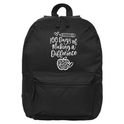 100 Days Of Making A Difference 100 Days Of School 16 in Basic Backpack
