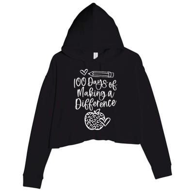 100 Days Of Making A Difference 100 Days Of School Crop Fleece Hoodie