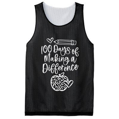 100 Days Of Making A Difference 100 Days Of School Mesh Reversible Basketball Jersey Tank