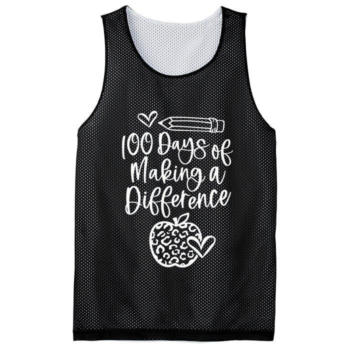 100 Days Of Making A Difference 100 Days Of School Mesh Reversible Basketball Jersey Tank