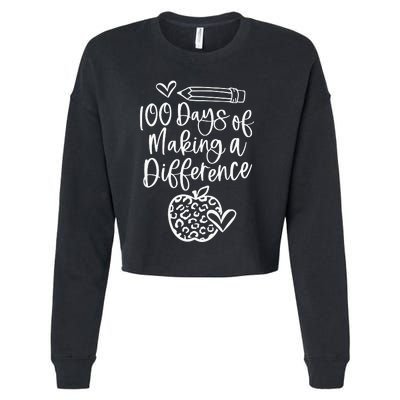 100 Days Of Making A Difference 100 Days Of School Cropped Pullover Crew