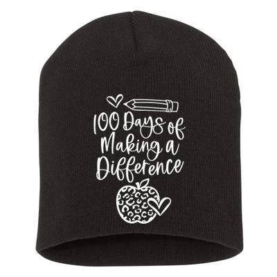 100 Days Of Making A Difference 100 Days Of School Short Acrylic Beanie
