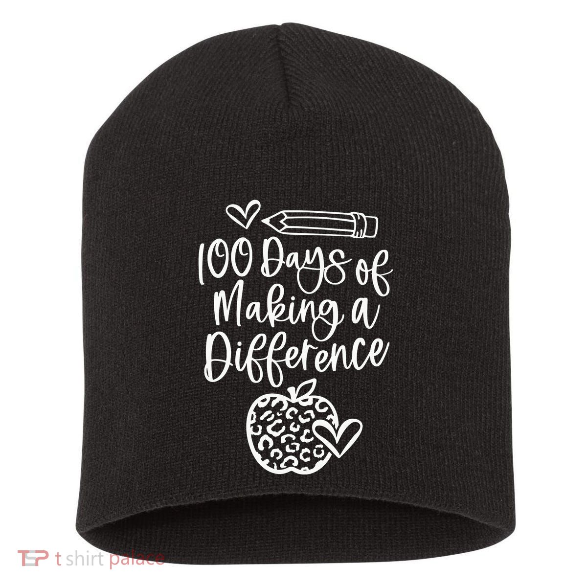 100 Days Of Making A Difference 100 Days Of School Short Acrylic Beanie