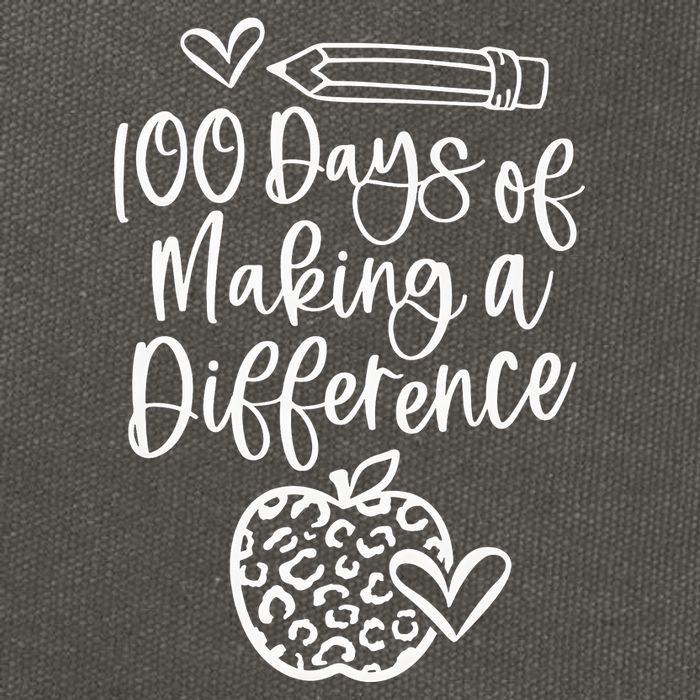 100 Days Of Making A Difference 100 Days Of School Cotton Canvas Backpack