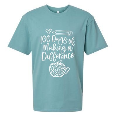 100 Days Of Making A Difference 100 Days Of School Sueded Cloud Jersey T-Shirt