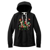 12 Days Of Nursing Christmas Rn Icu Er Nurse Crew Holiday Women's Fleece Hoodie