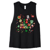 12 Days Of Nursing Christmas Rn Icu Er Nurse Crew Holiday Women's Racerback Cropped Tank