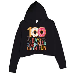 100 Days Of School Kindergarten 100th Day Of School Crop Fleece Hoodie