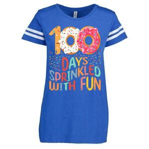 100 Days Of School Kindergarten 100th Day Of School Enza Ladies Jersey Football T-Shirt