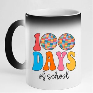 100 Days Of School Disco Celebration 11oz Black Color Changing Mug