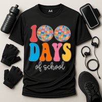 100 Days Of School Disco Celebration Cooling Performance Crew T-Shirt