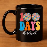 100 Days Of School Disco Celebration 11oz C Handle Ceramic Mug