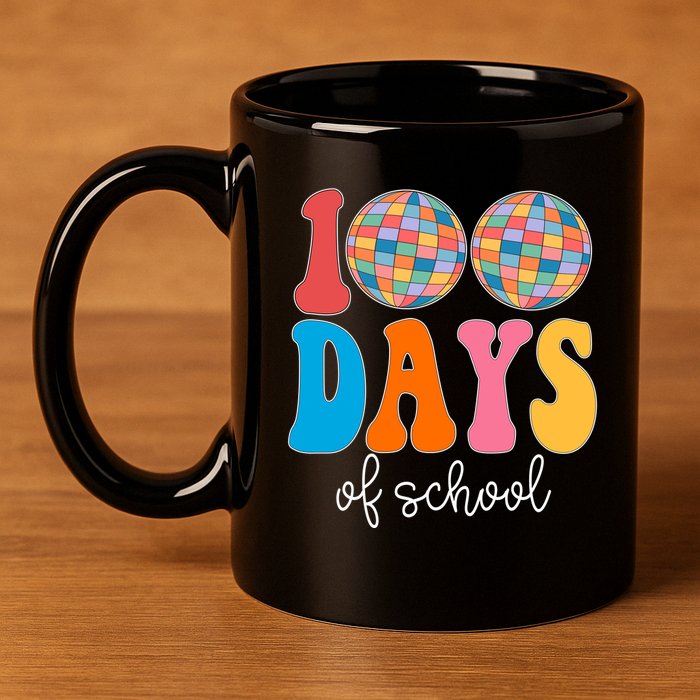 100 Days Of School Disco Celebration 11oz C Handle Ceramic Mug