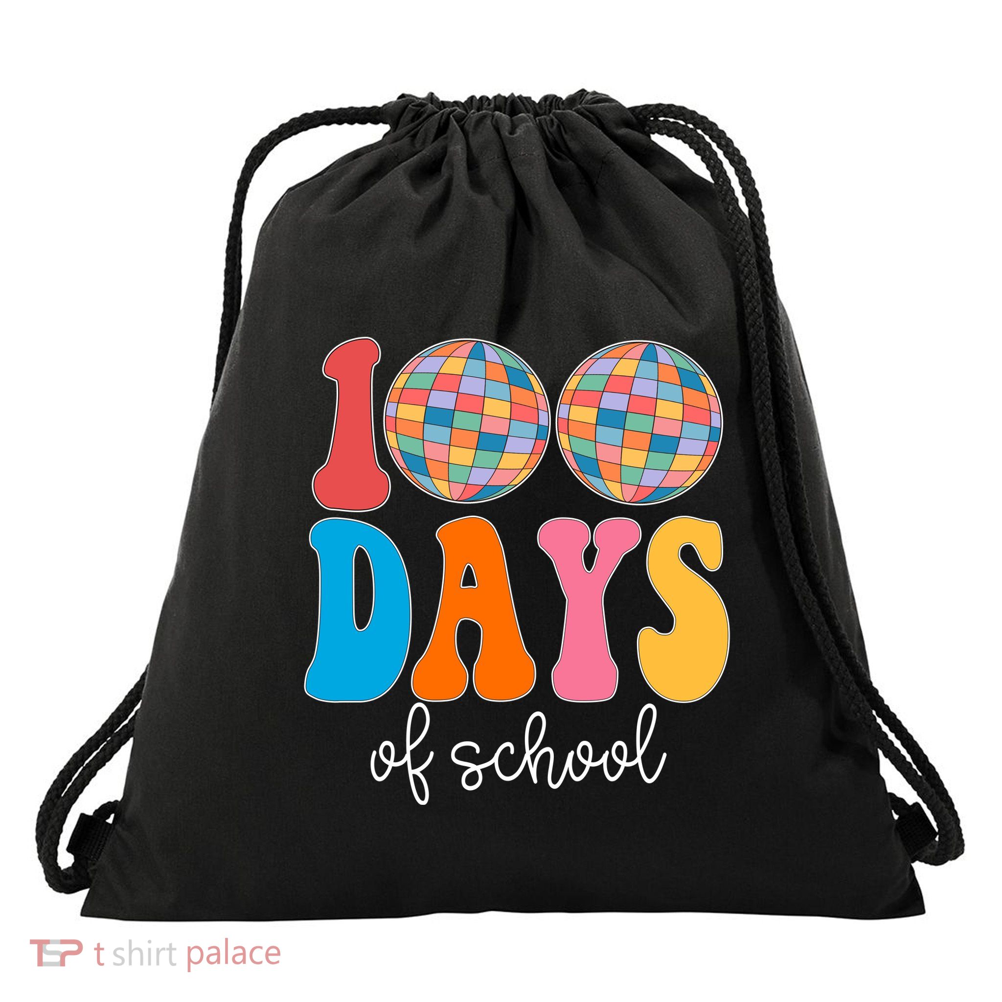 100 Days Of School Disco Celebration Drawstring Bag