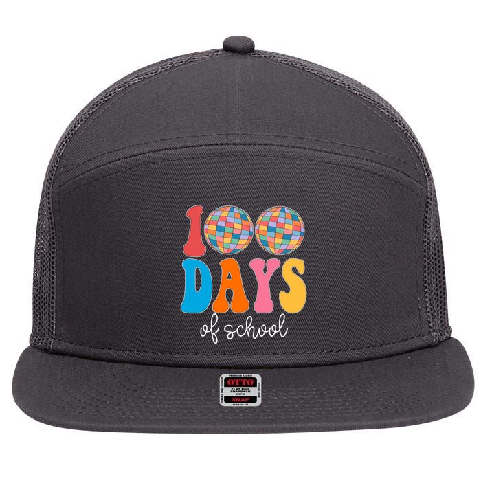 100 Days Of School Disco Celebration 7 Panel Mesh Trucker Snapback Hat