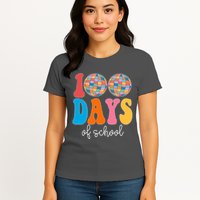 100 Days Of School Disco Celebration Womens T-Shirt