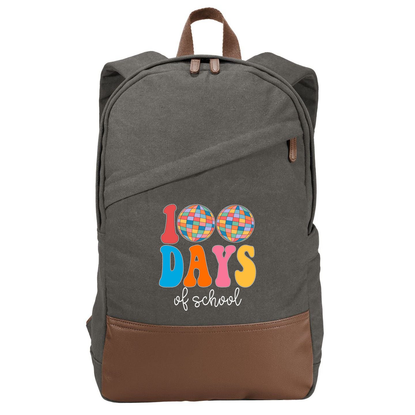 100 Days Of School Disco Celebration Cotton Canvas Backpack
