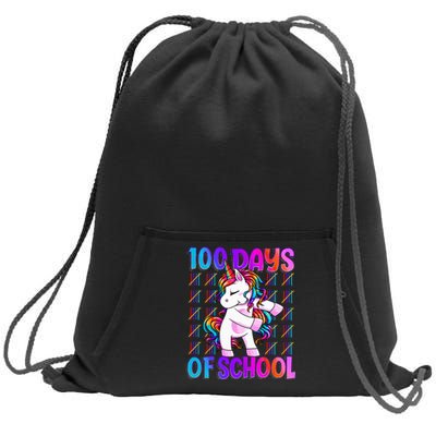 100 Days Of School Unicorn 100 Days Smarter 100th Day Sweatshirt Cinch Pack Bag