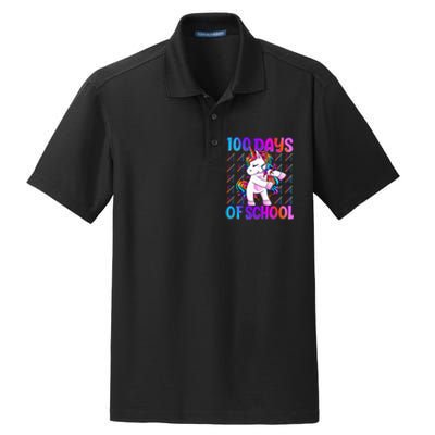 100 Days Of School Unicorn 100 Days Smarter 100th Day Dry Zone Grid Polo